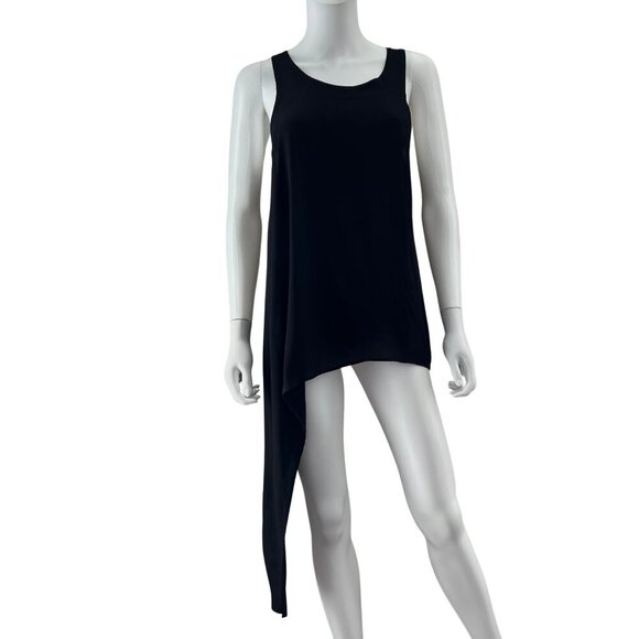 Andandrea Asymmetrical Black Tank Top - Picture 2 of 5